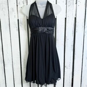 Y2K Speechless Black Halter Cocktail Dress Mini Size Small Vtg Classic Party